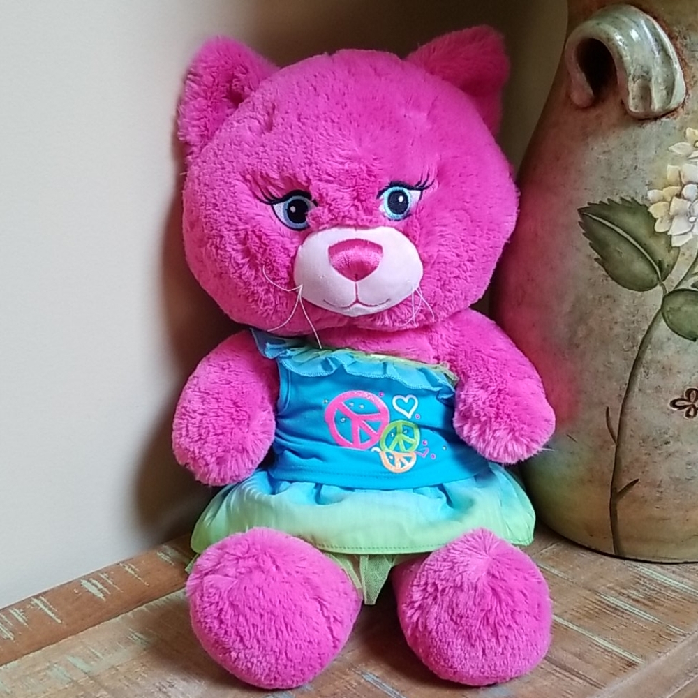 Build - A - Bear Neon Cat With Outfit